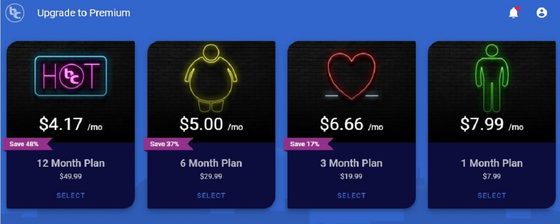 Screenshot of the BiggerCity prices