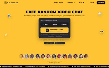 Screenshot of the Chatspin website