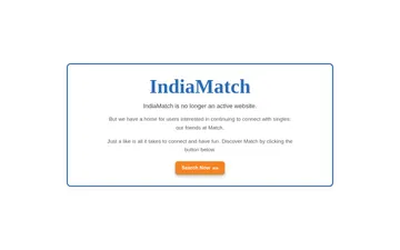Screenshot of the IndiaMatch website