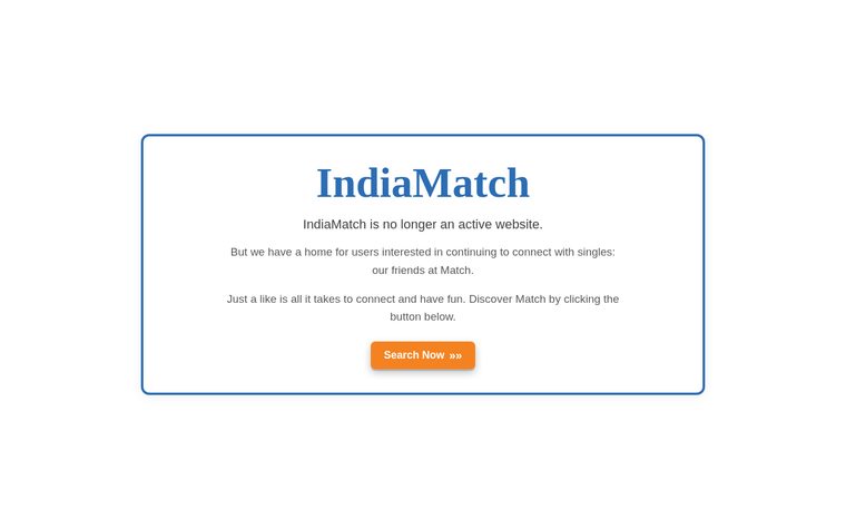 Screenshot of the IndiaMatch website