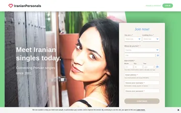 Screenshot of the Iranian Personals website