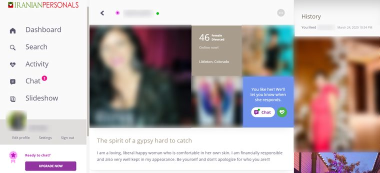 Iranian Personals Female Profile