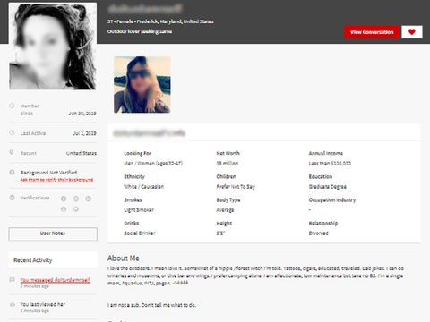 Seeking Arrangement Profile Female Anonymous