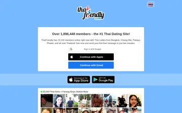 Screenshot of the ThaiFriendly website