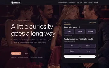 Screenshot of the TheAdultHub website