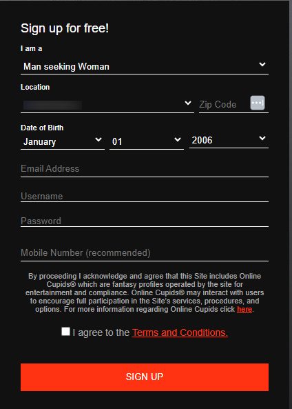 sign up