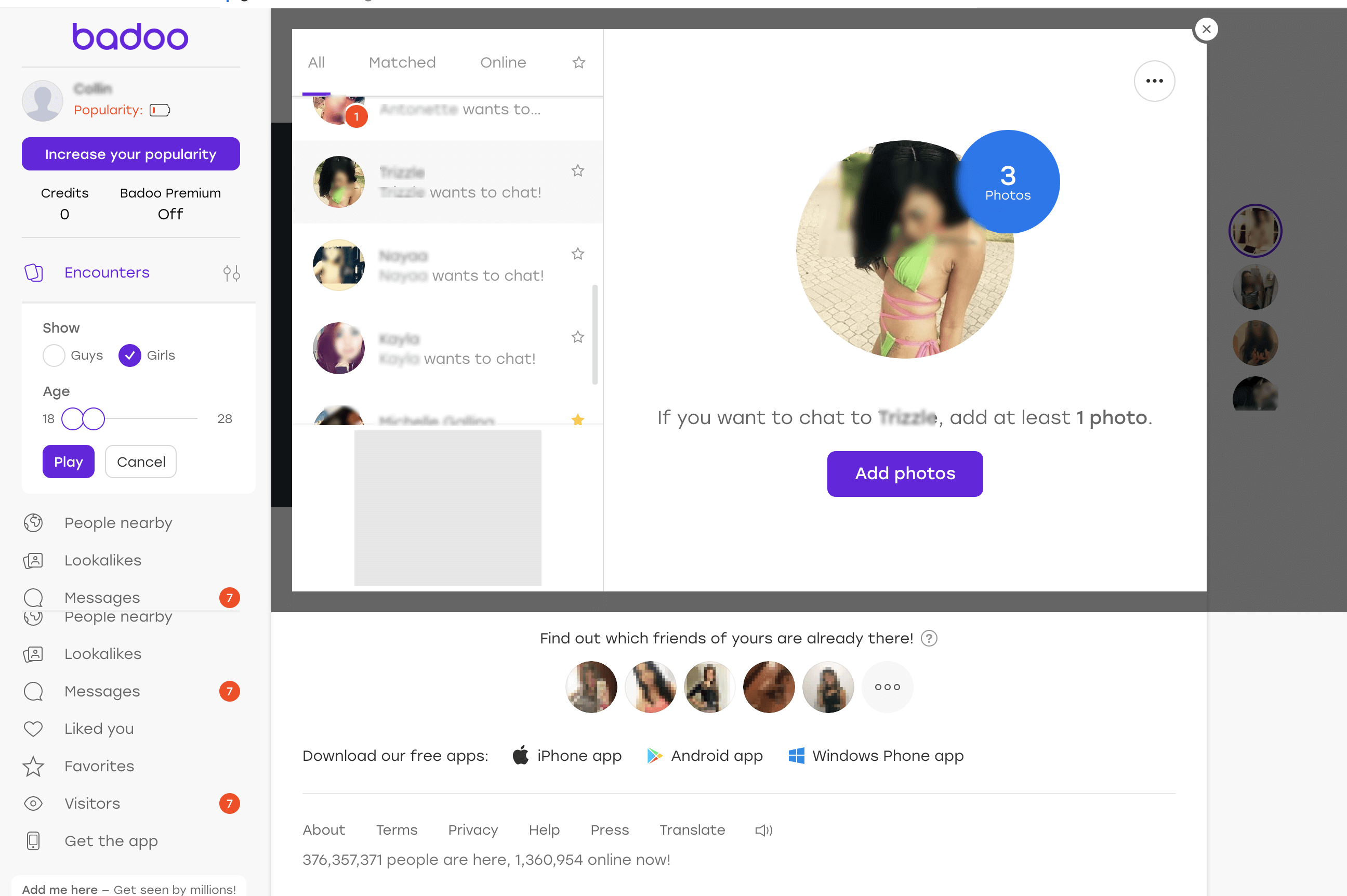 Badoo online status