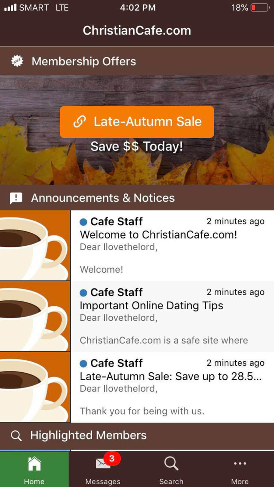 dating site cafe