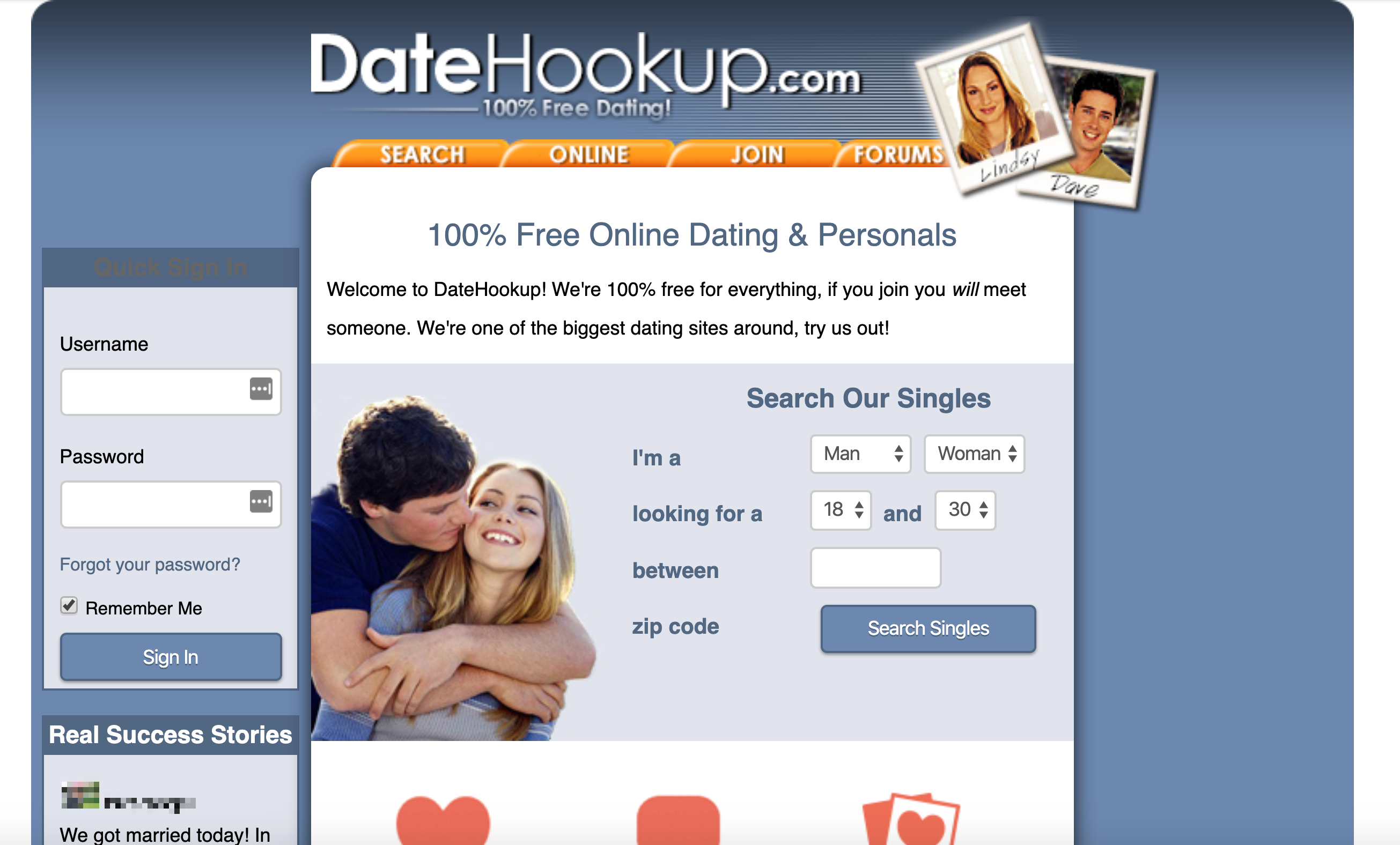 is datehookup a free dating site.
