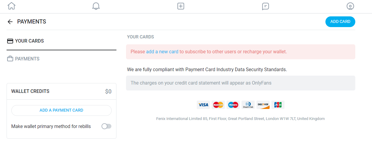 Card verify onlyfans Valid Credit