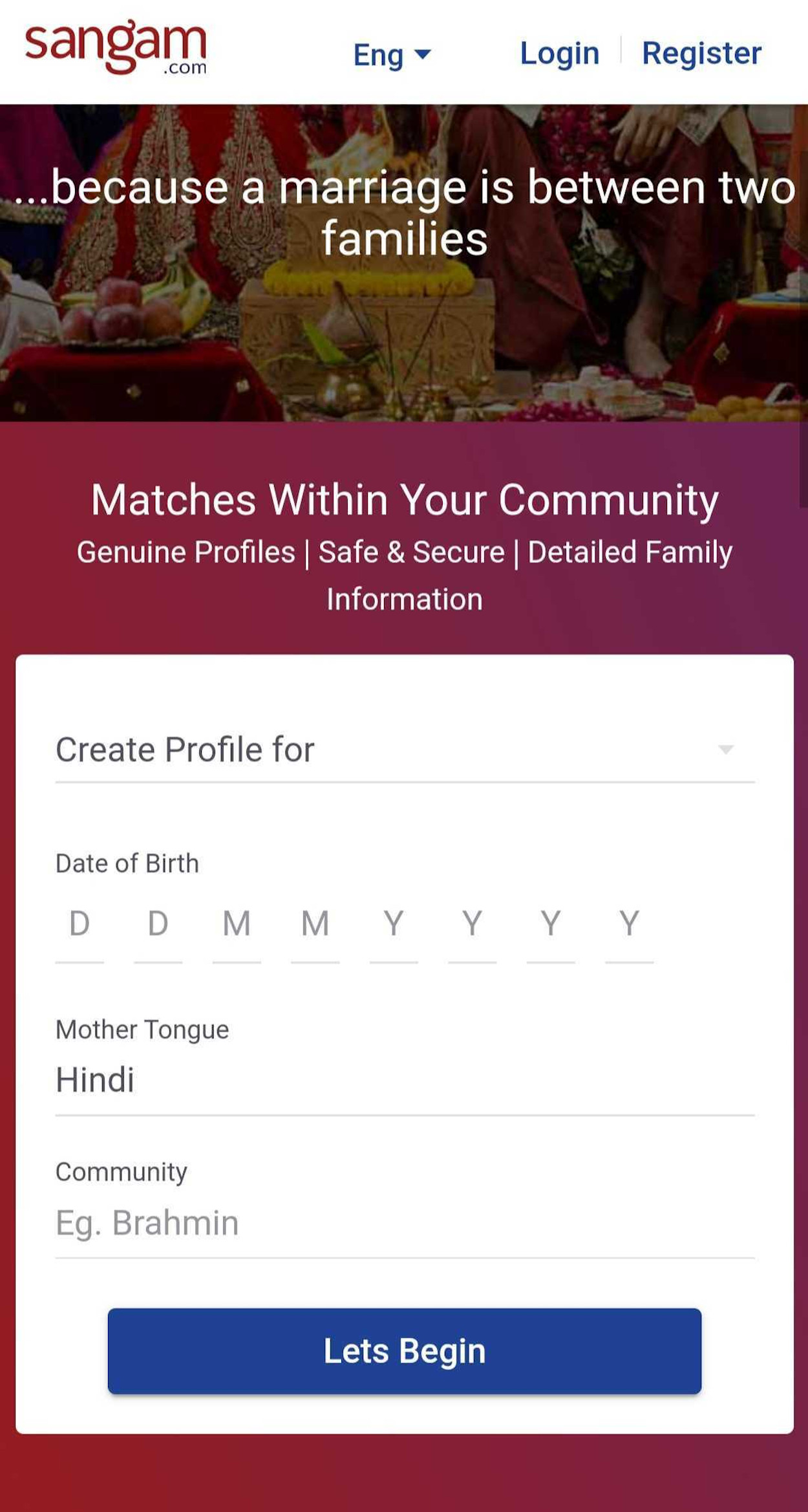 Sangam Review March 2021 Holy Matrimony Or Scam Datingscout Com This is established for brahmana community. sangam