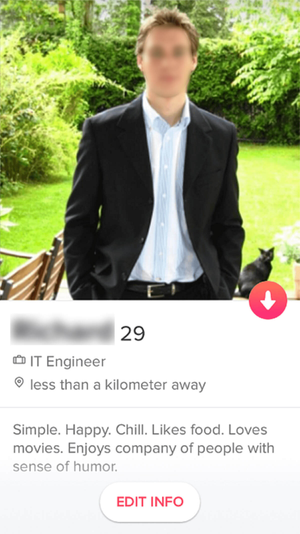 He showed up at my house after I 'met' him on a dating app. I was freaked out