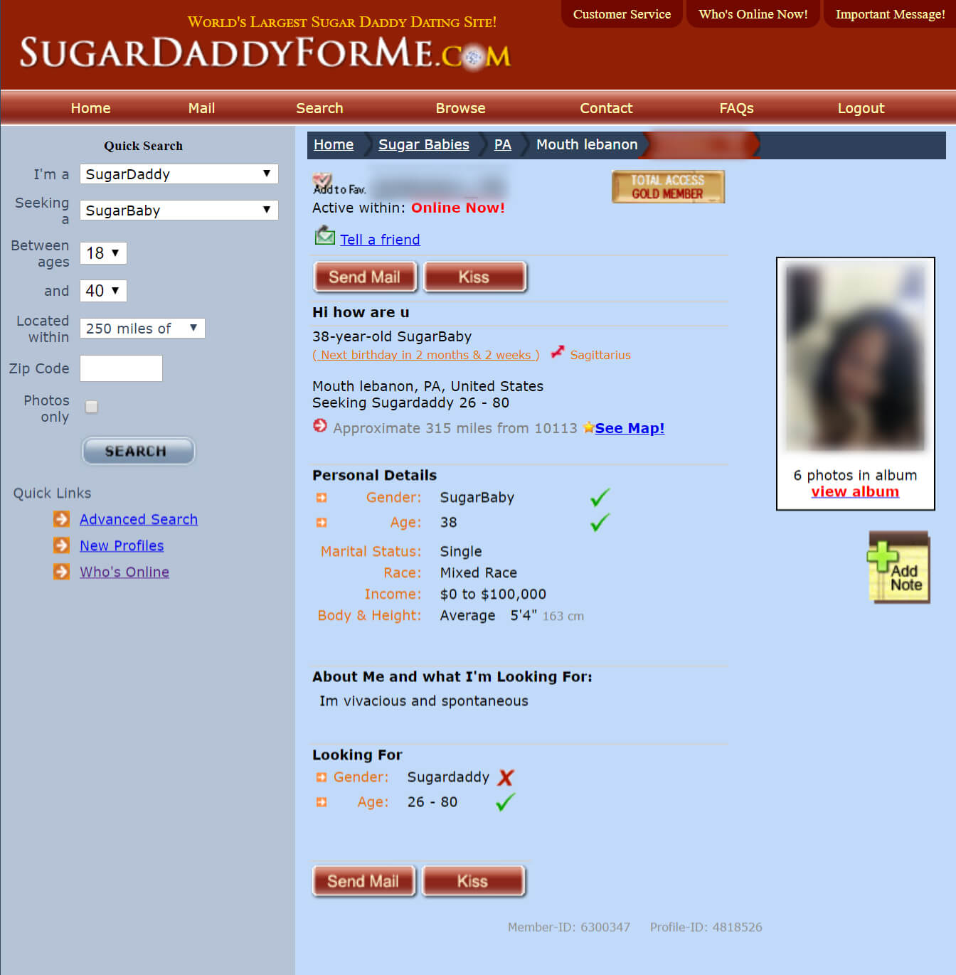 Sugar a baby write what profile to on Sugar baby