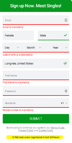 QuackQuack's signing-up process