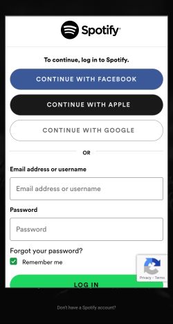 vinylly login screen