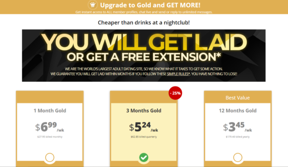 Adultfriendfinder cost