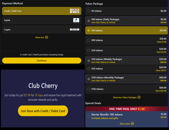 cherry tv cost