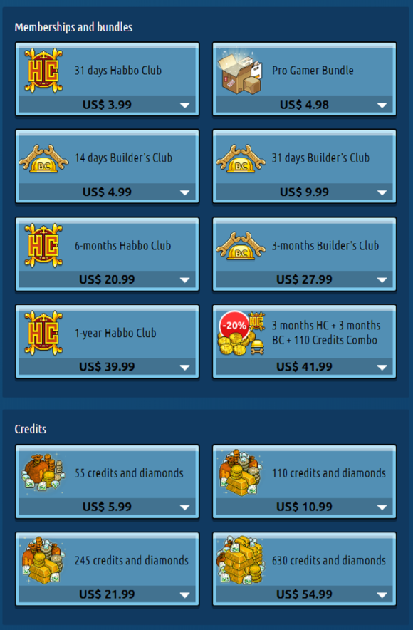 Habbo Prices USA