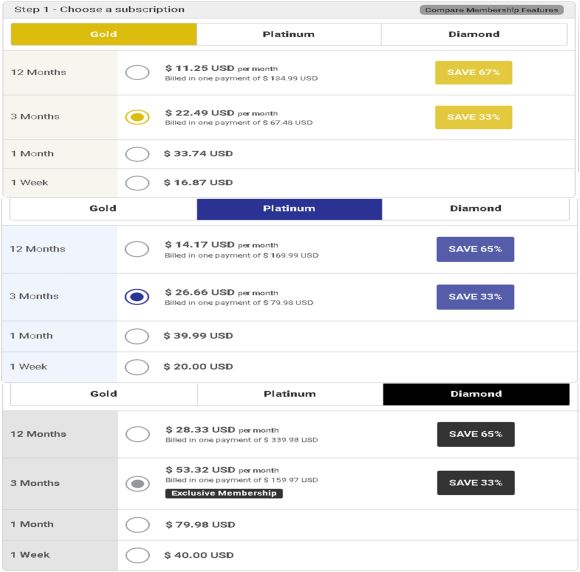 Mexican Cupid's updated rates for US