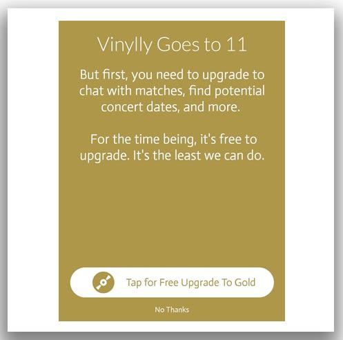 vinylly free upgrade to gold