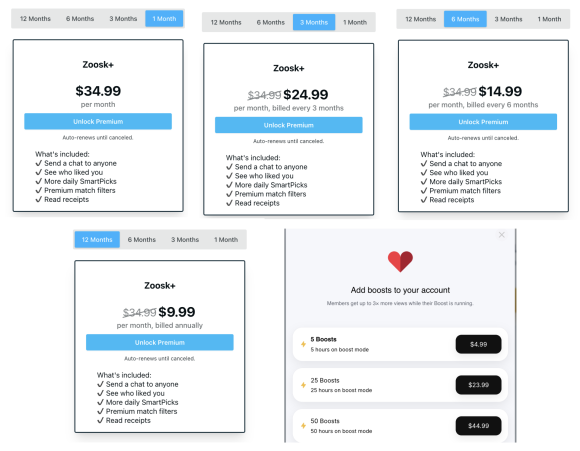 zoosk cost
